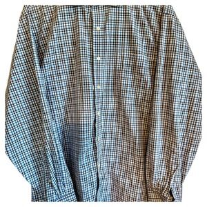 Tommy Hilfiger Blue Plaid Long Sleeve Button Down Shirt Mens 16 1/2 34/35